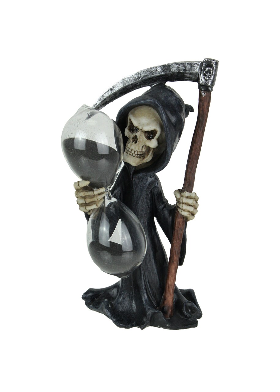 Time's Up! Gothic Grim Reaper Decorative Statue With Hourglass Sand Timer